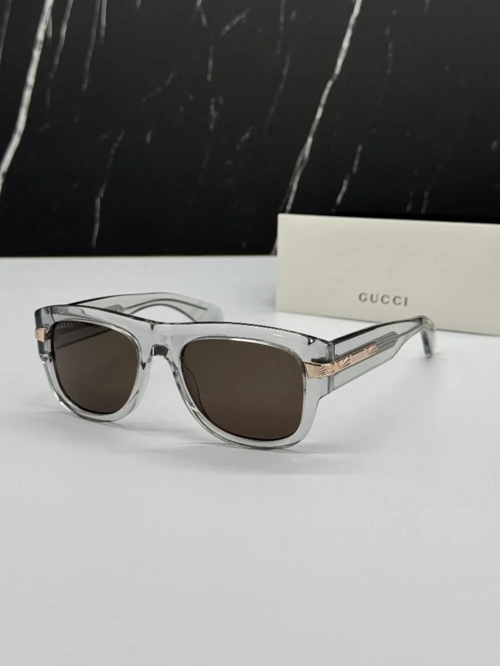 NEW GUCCI GG1517S 006 CLEAR BROWN MEN SUNGLASSES GUCCI